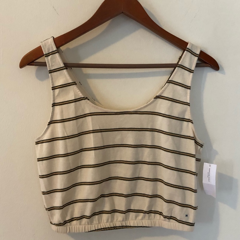 American Eagle Striped Cropped Tank, M, NWT